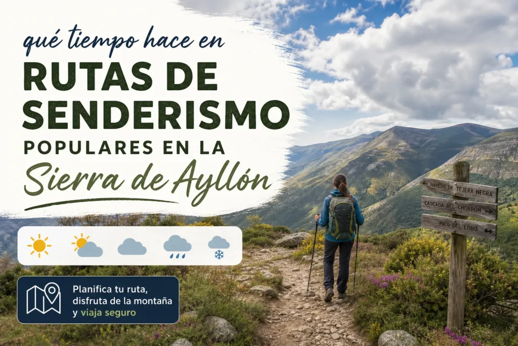 qué tiempo hace en Rutas de senderismo populares en la Sierra de Ayllón