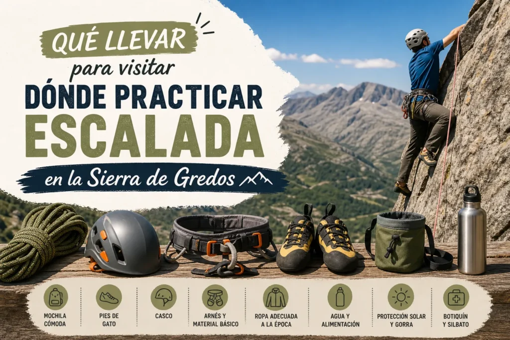 qué llevar para visitar Dónde practicar escalada en la Sierra de Gredos